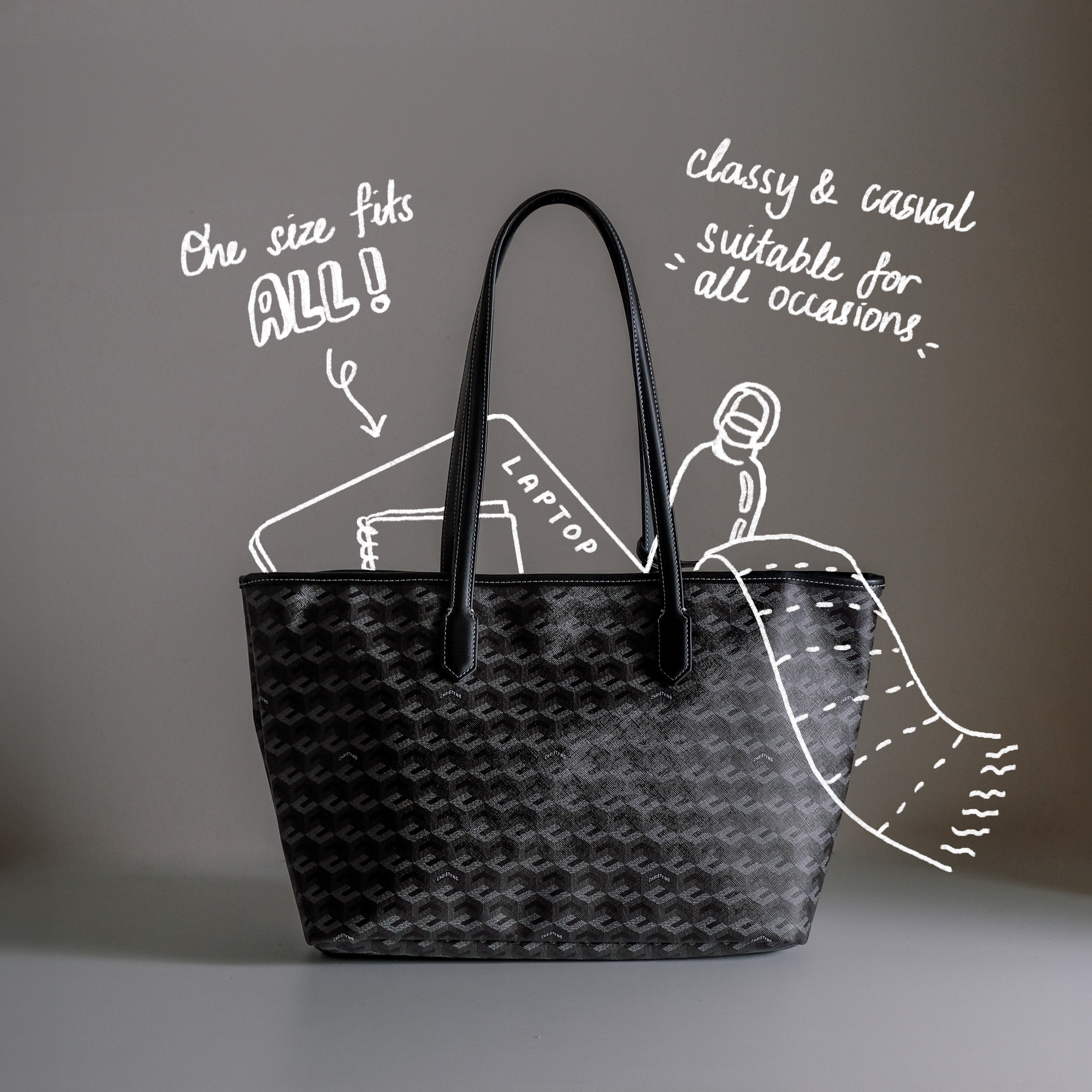 Russo Monogram Tote Bag - Image 9